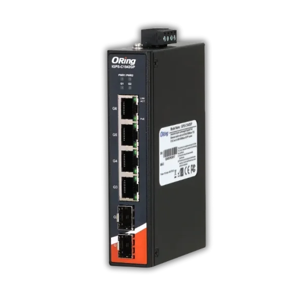 Oring IDGPS-C1042GP+-BT
4 2.5G PoE + 2 1G/10G SFP Unmanaged IEEE 802.3bt PoE Switch Unmanaged Switches