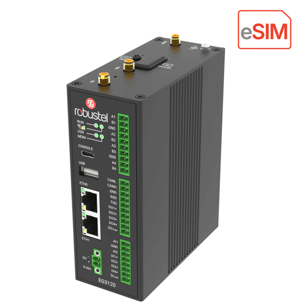 Robustel EG3120e eSIM Edge Computing Gateway